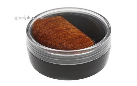 14.8g Cylindrical plastic jar with sifter and brush in cap